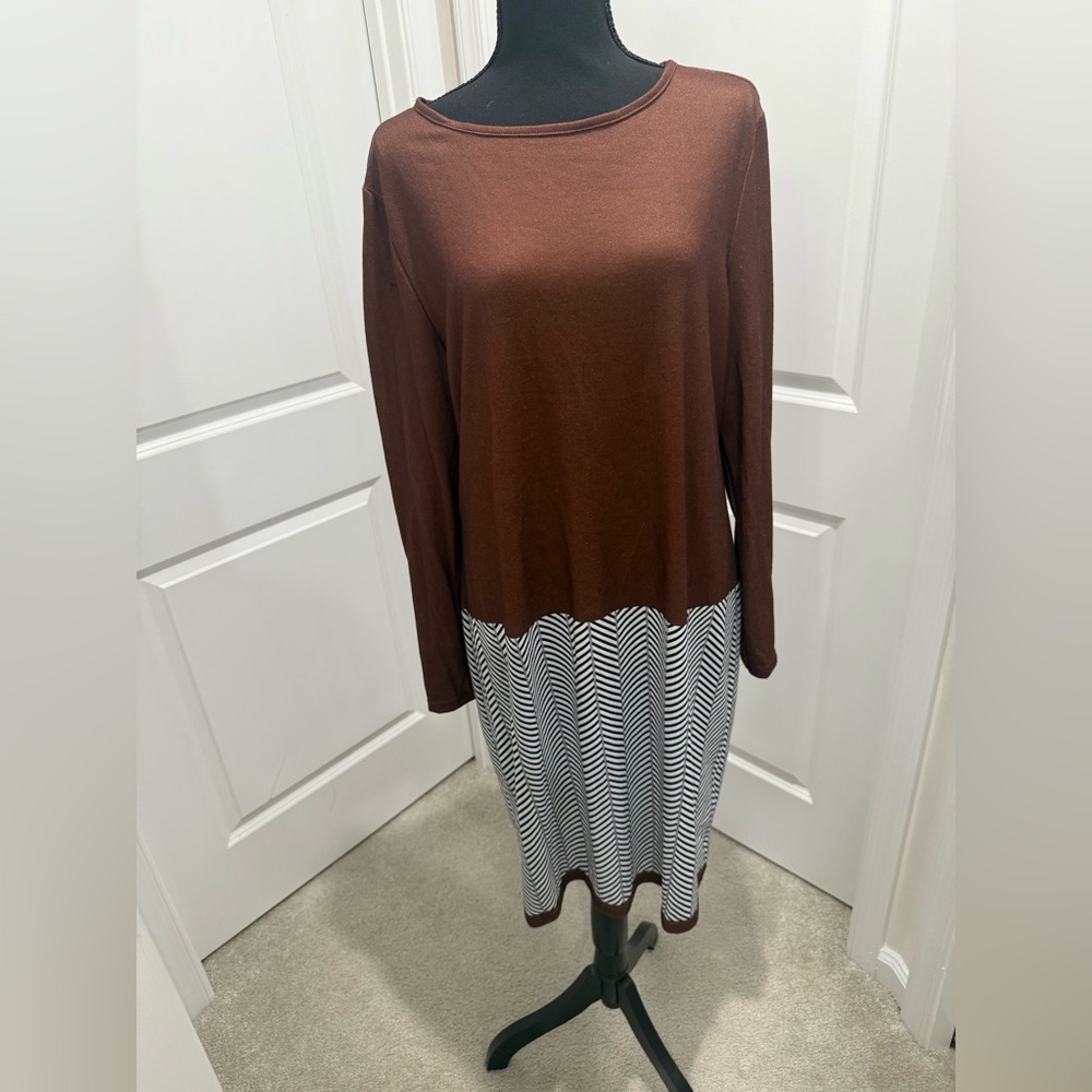 Brown and Black Chevron Women's Dress